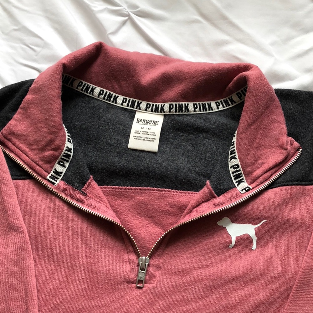 PINK Qaurter-Zip Pullover - Picture 2 of 4